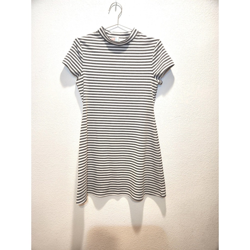 Free People FP Beach‎ Striped Mini Dress Medium Short Sleeve Stretch Knit